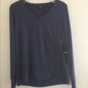 Simply Vera Verawang Ruched Ruffle V Neck. Size S